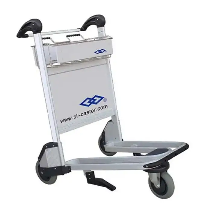 3 wheel  airport trolly with brake airplane dolly  with Mute Caster metal aluminium Airport luggage trolley