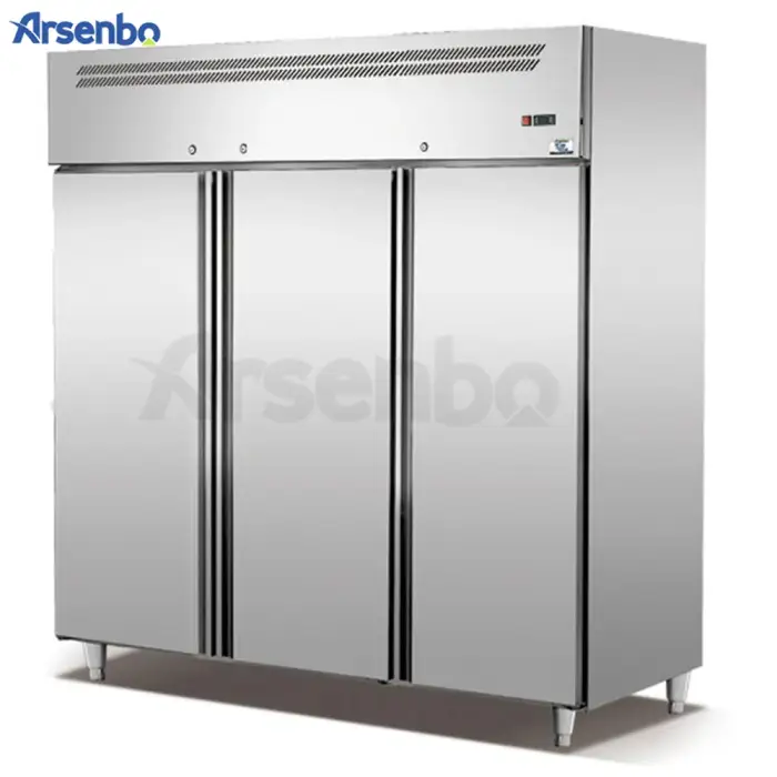 Arsenbo Luxury 42 GN Pans Hotel Kitchen Vertical 3 Door Fridge Dual-Temperature Commercial Freezer Refrigerator