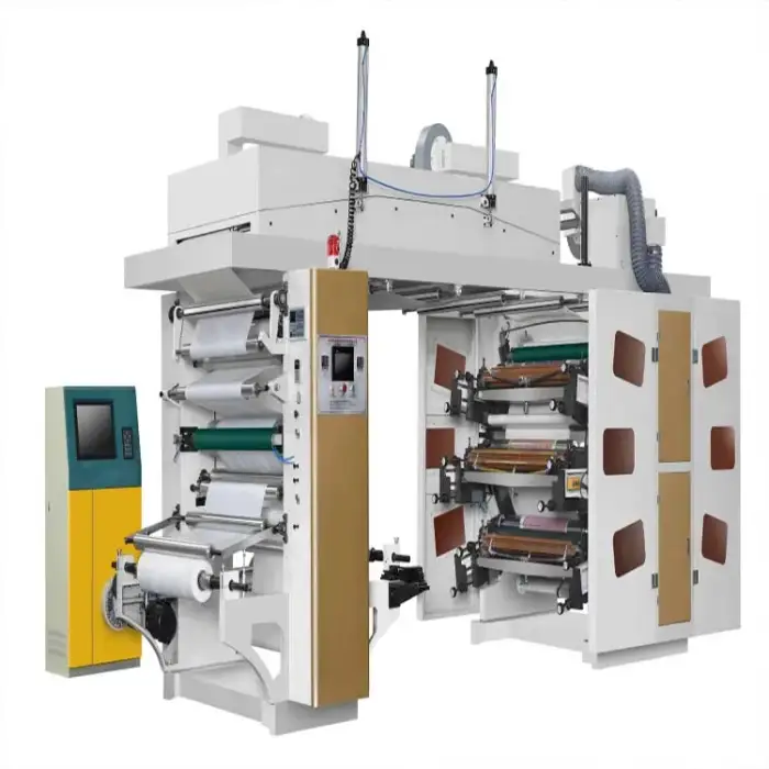 High quality Center Drum 6 Color Plastic Film Flexographic Printing Machinery