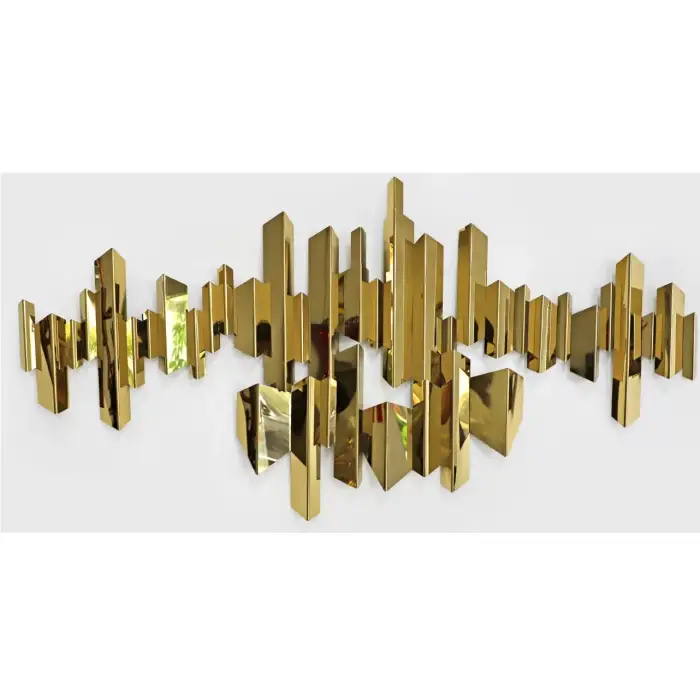 Home Interior Metal Artwork for Walls : Stainless Steel with Gold Plating