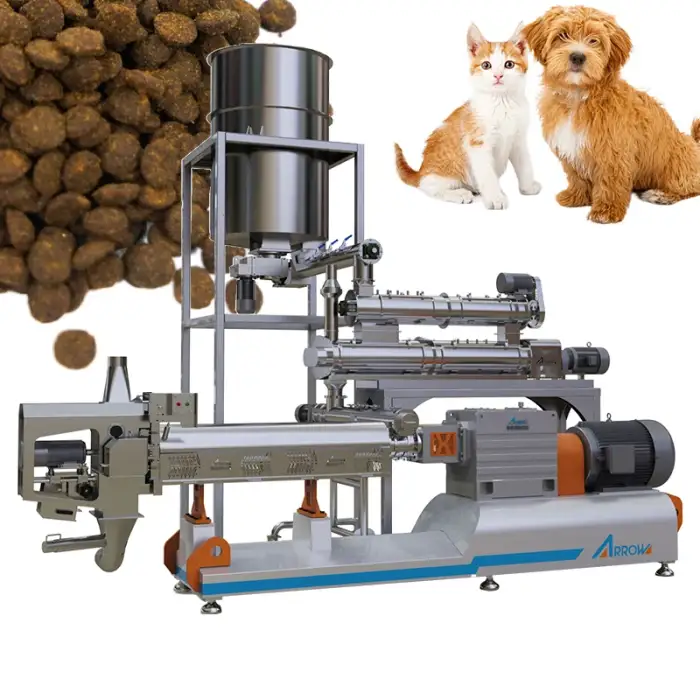 Professional Automatic Double Screw Extruder Pet Food Making Machine Pet Treat Dog Chew Production Line