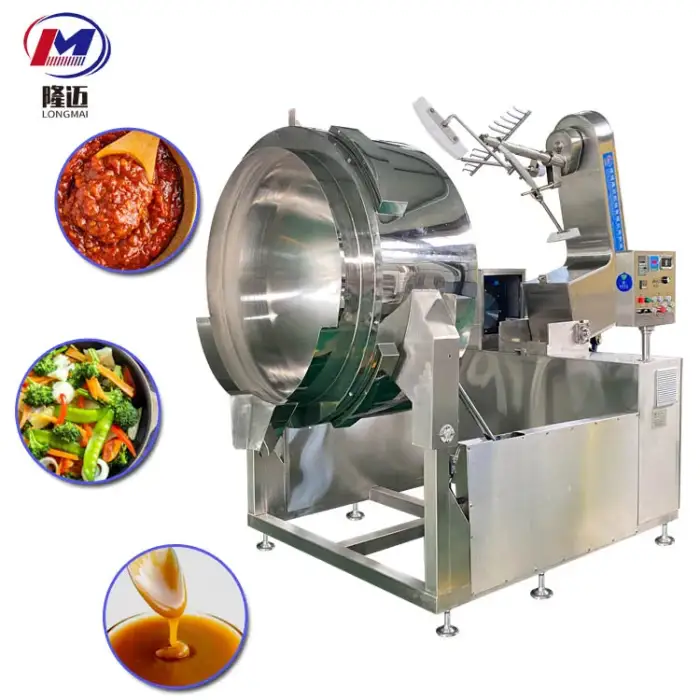 Automatic smart intelligent multifunctional food chicken biryani tomato paste caramel sauce meat cheese cooking mixer machine