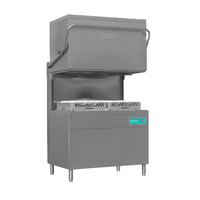 KFC 2 Racks Commercial Freestanding Stainless Steel Electric Automatic Hood Dishwasher Restaurant Hotel Semi-Integrated