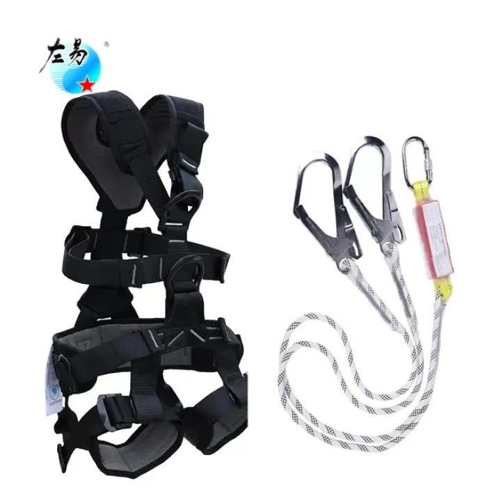 full body 5 d ring with lanyard roof double lanyard safety harness