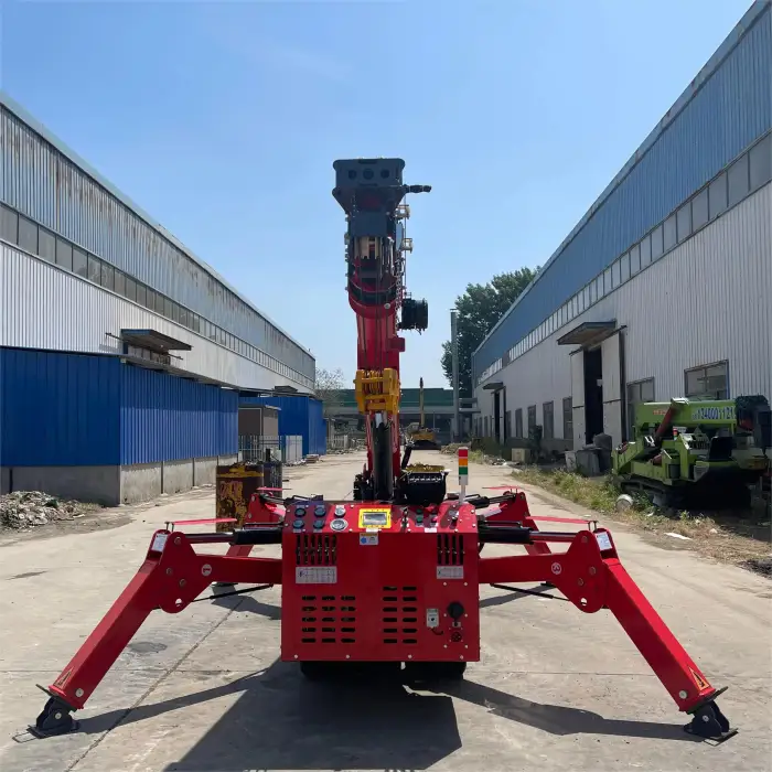 Tonlita track 3 ton track spider crane telescopic robotic cranes spider Yanmar EPA Euro 5 diesel engine fly jib