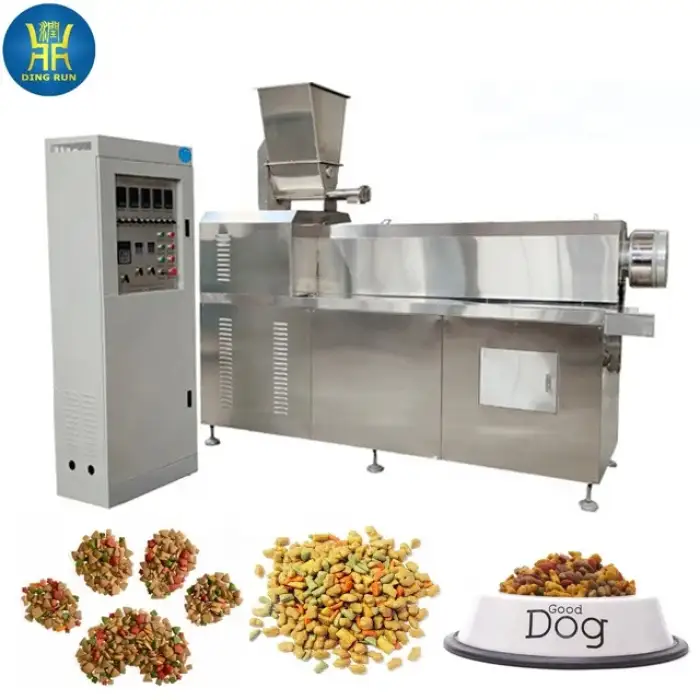 complete pet food automatic machine processing line dog feed pellet making extrusion extruder