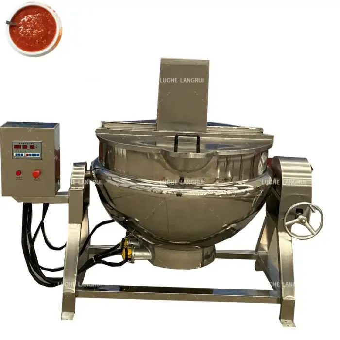 Food Processing Equipment Industrial Cooking Jacketed Kettle Ketchup Mixer Tomato Sauce Making Machine