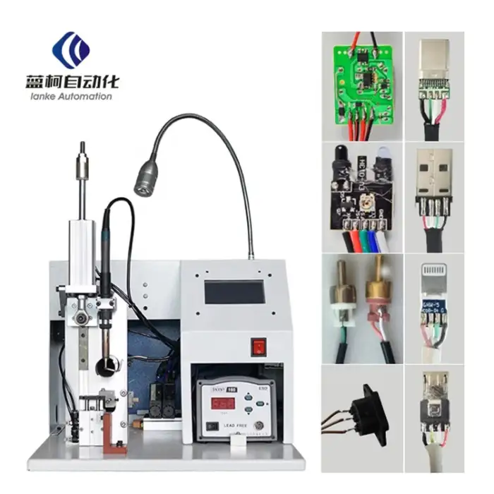 Semi automatic PCB soldering USB Type-c Micro Lightning cable soldering machine cellphone charger making machine