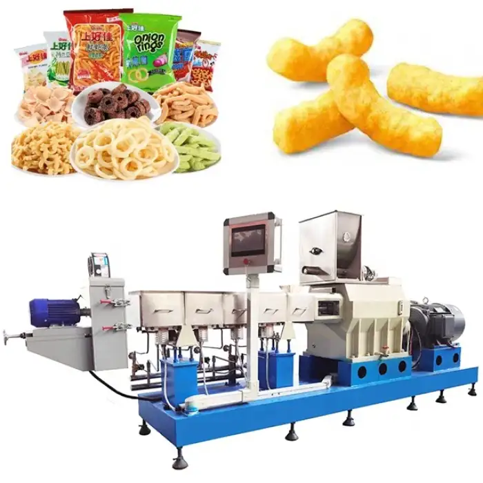 Corn Puff Snacks Production Line: Double Screw Extruder Manufacturing Machine