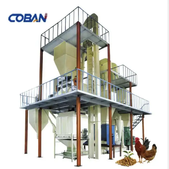 5 ton per hour turnkey automatic animal feed processing plant chicken poultry cattle feed production line for Livestock Farm