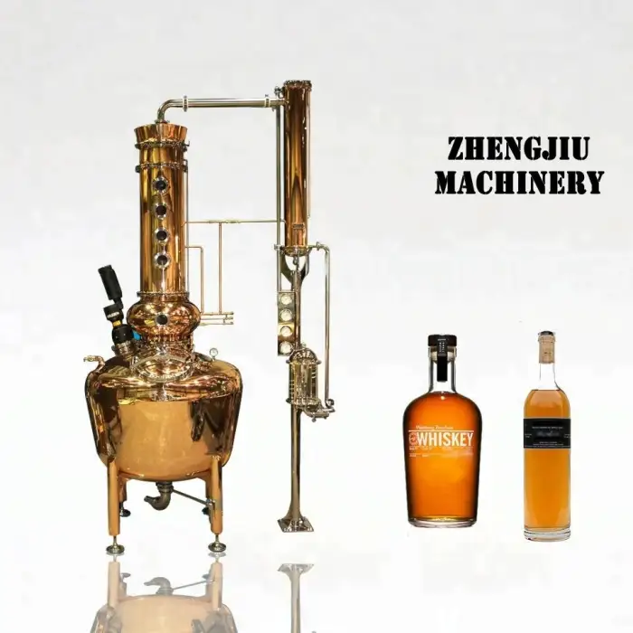 ZJ 100L Copper Distiller Machine Copper Reflux Column Still Distillery Equipment For Moonshine Alcohol Distiller Beverage