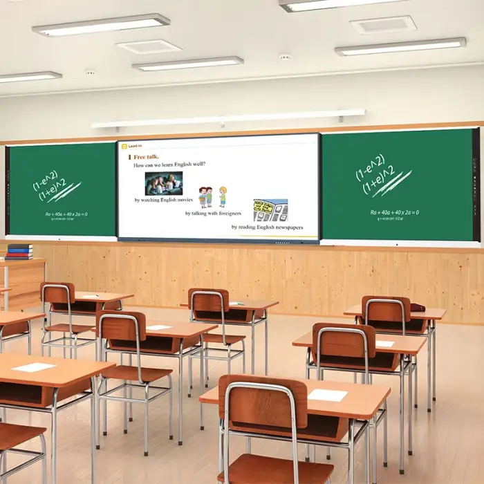 Push shield board multimedia teaching school classroom student writing can be customized 65 inch