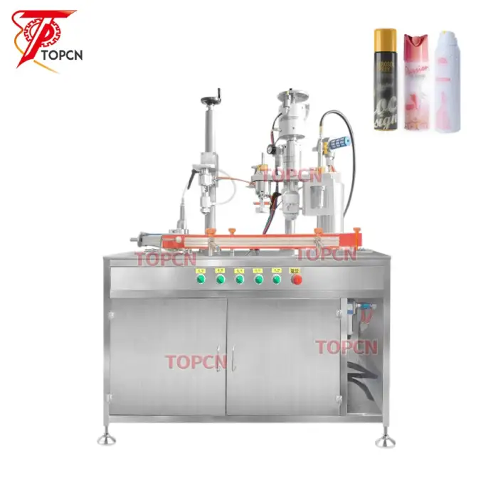 Semi Automatic Pneumatic Gas Valve Spray Paint Can Aerosol Filling Capping Machine