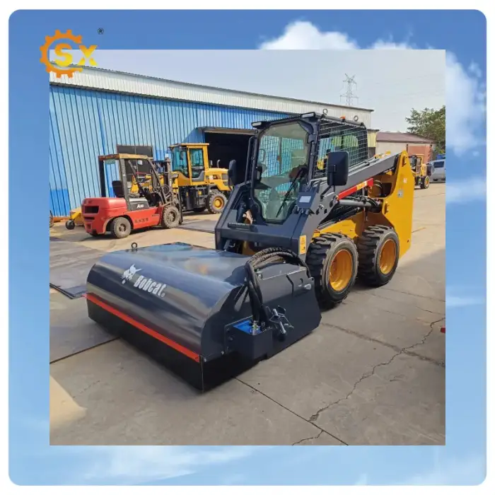 Construction works Skid Steer Loader 60 72 84 inch Hydraulic skid steer road sweeper with competitive price