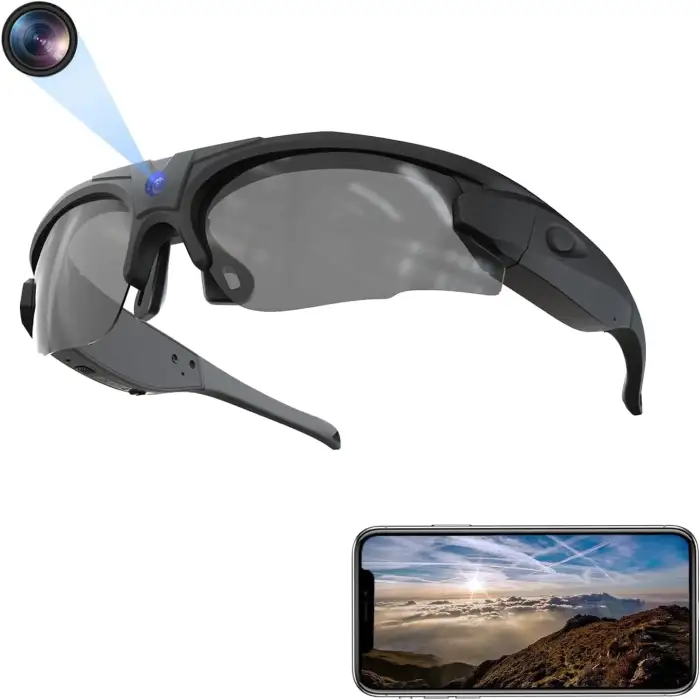 HD 1080P WiFi Live Stream Camera Sunglasses Sports Video Recording Glasses  Eyewear with UV400  Polarized Lenses  Outdoor