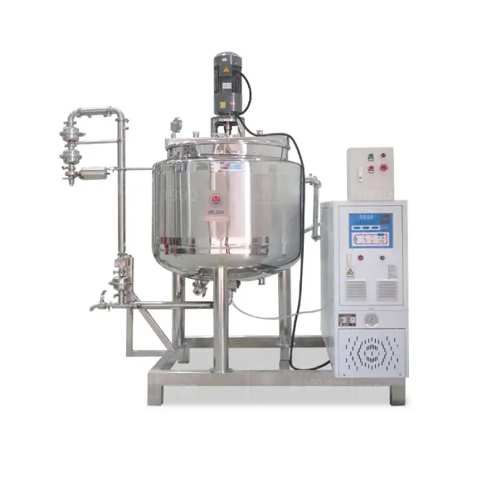 Industrial round bottom mixing vessel chemical mixing tank with mold temperature controllers cosmetics product making machine