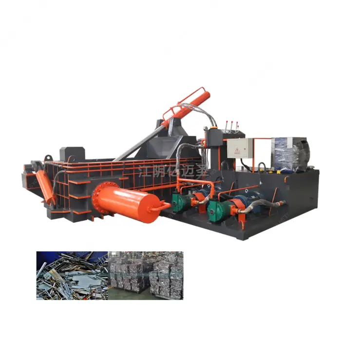 Hydraulic metal scrap recycling machine