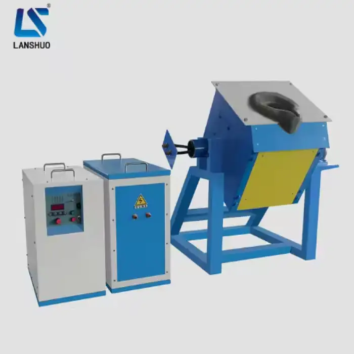 LSZ-25 copper scrap tilting induction melting furnace with IGBT rotary furnace body