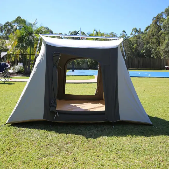 Luxury glamping waterproof cotton canvas spring bar flex bow tent