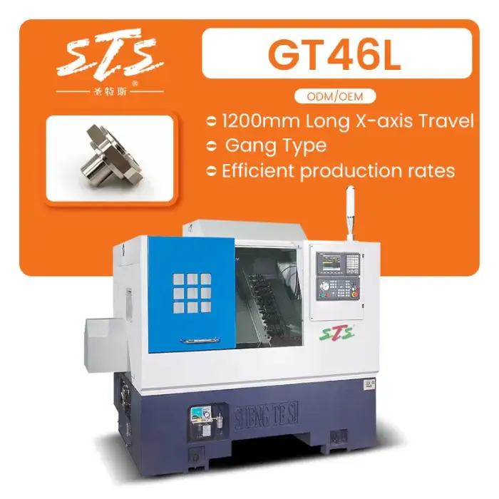 General Industry Wood Turning Tools GT46L Slant Bed Horizontal Electric Spindle Cnc Turning Lathe With Turret