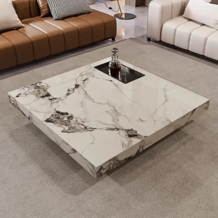 Designer Style Premium Modern Light Luxury Large Living Room Marble Top Coffee Table