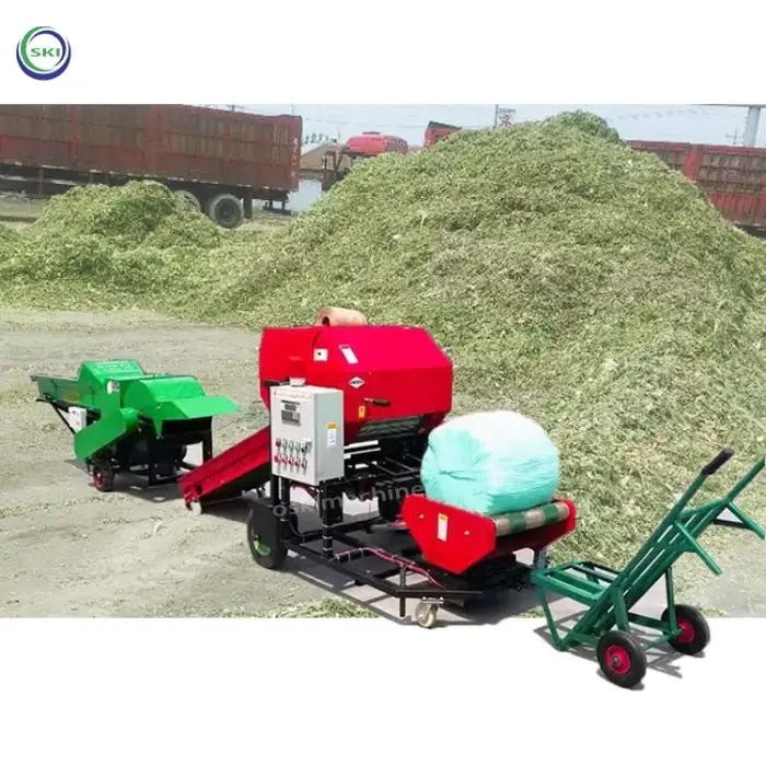 Silage Bale Straw Hay Baler Packing Machine And Wrapper Round Diesel Engine Automatic Super Naiper Grass Silage Baler Machine