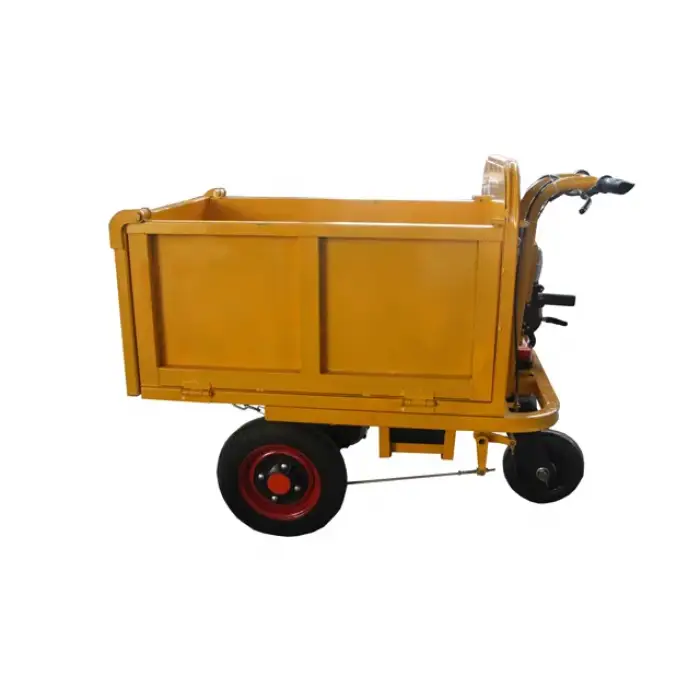 90LB Multipurpose Electric Goods Transport Trolley for Construction 3 Wheels Electric Hand Pushing Industrial Carrier Wheelbarrow