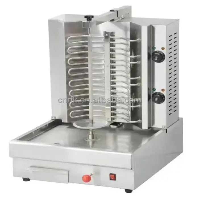 1 switch(elec) RTK 2 Buttons Electric Vertical Rotisserie Shawarma Broiler Kebab Grill Machine Rotating Grill Shawarma Chicken Machine