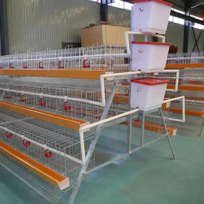 Manufacture Automatic Chicken layer Cages Broiler Chicken Feed system h type broiler cage