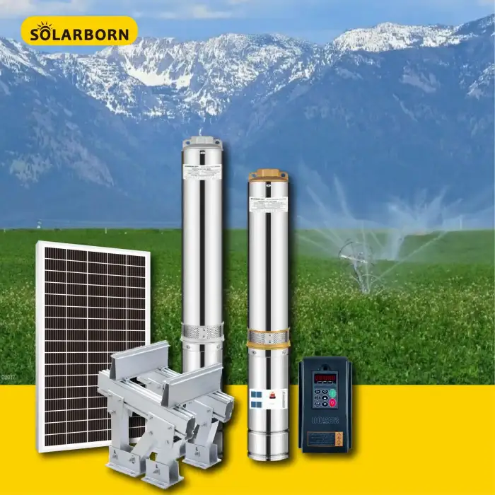 300 w 1.7 m3/h 62 m Solarborn dc submersible irrigation powered kit solar water pump for agriculture