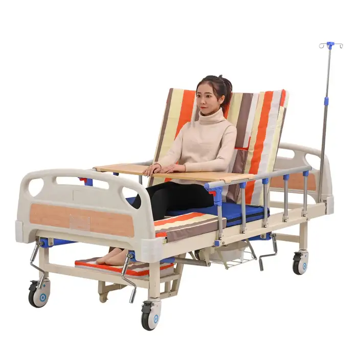 Hospital Equipment – Multi-Function Manual Adjustable Nursing Medical Bed with Toilet