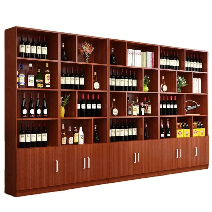 Customized Wine Display Rack Wine Display Shelf Wooden Wine Cabinet