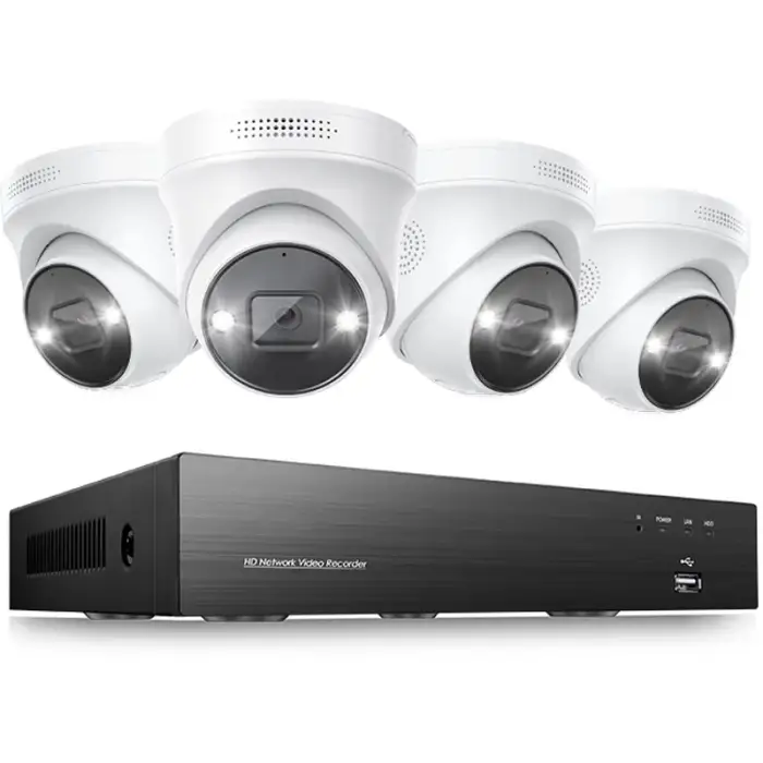 4K 8-Channel 8MP Security Dome Camera System: Outdoor Home PoE NVR Kit with CCTV IP Cameras