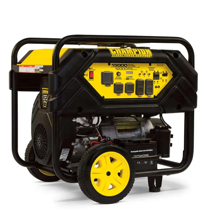 Champion 15kW / 12kW Professional Generator - 12000W Gasoline-Powered Electric Generator with Wheels