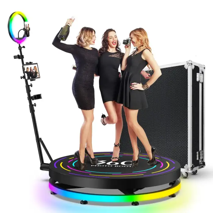 360 Photo Kiosk | Automatic Spin Machine &amp; Remote Control Pad Tablet Video Booth for Events