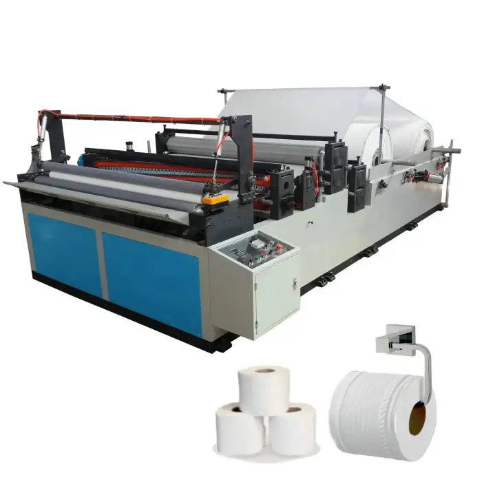 Fully Automatic Toilet Tissue Paper Making & Rewinding Machine – Includes Reel Feeding Lifting System & Pneumatic Cylinder