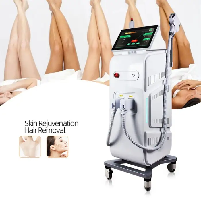 Newest Model Diode Laser Machine With 755 808 1064 Triple Wave 2024 Painless Tattoo Removal Skin Rejuvenation Laser Machine