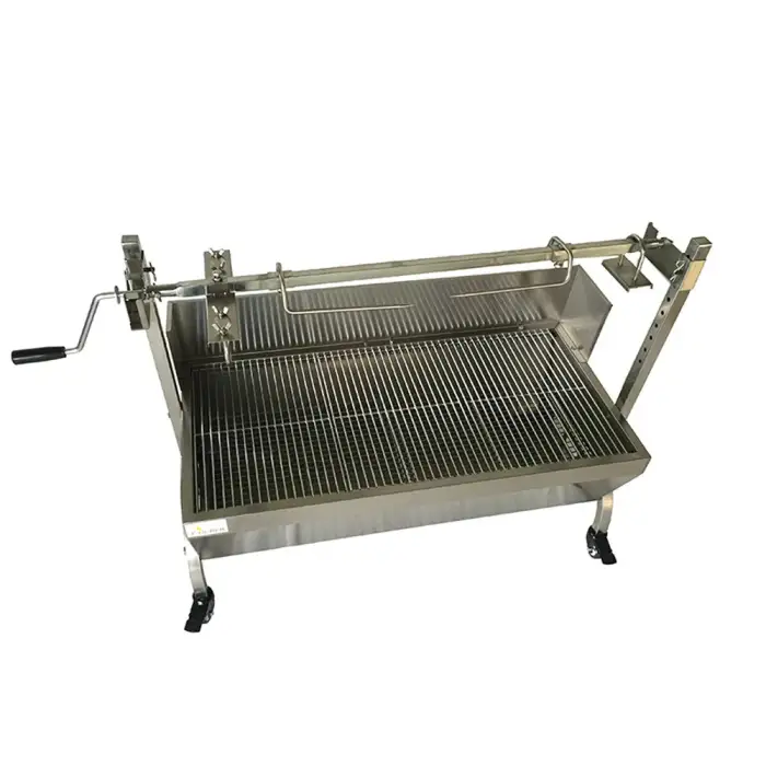 Commercial Korean Brazilian Cyprus Rotisserie Cast Iron Charcoal BBQ Grill Table