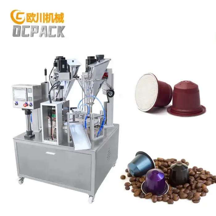 Nespresso powder capsule coffee packing machine with nitrogen