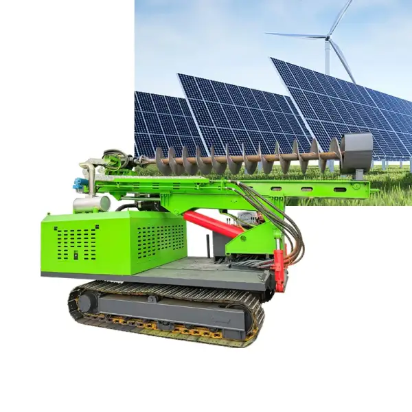 Hongrun HR-500Q photovoltaic solar spiral pile rig/screw photovolataic pile driver/Mini Mobile Pile Drilling Rig