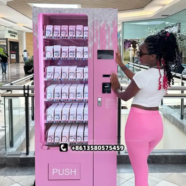 Pink Small Lashes Hair Bundles Wigs Vending Machine for Shopping Mall