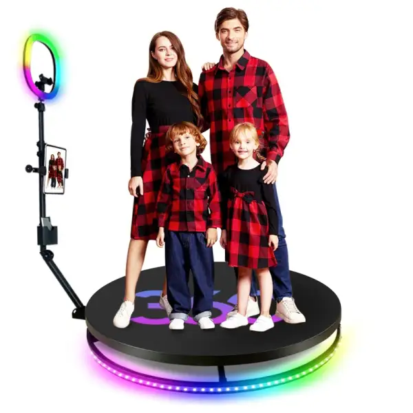 360 Photo Booth - Automatic Rotating Camera, Spin Video, 100cm, 360 Degree Photo Booth Accessories with Ring Light