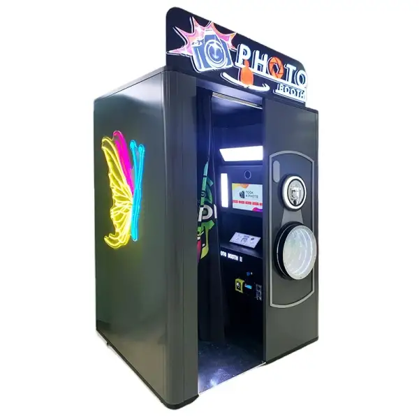 Selfie Photo Booth Machine with Printer - Quick Print Digital Vending Kiosk for ID Photos