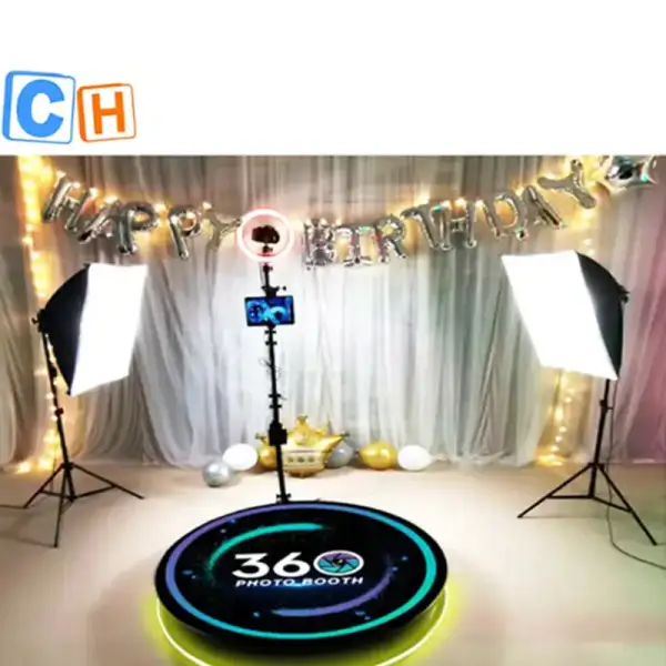 CH 360 Photo Booth Machine - Portable 360 Photo Booth for Parties and Weddings (115cm, 100cm, 80cm, 68cm)