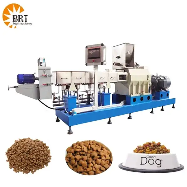 automatic dog and cat food manufacturing extruder pet feed kibbel wet making machine production line