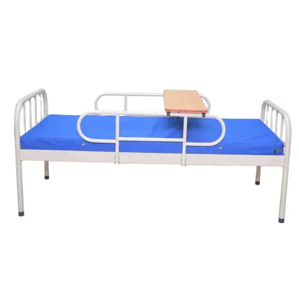 Flat Plain Metal Hospital Bed with Table