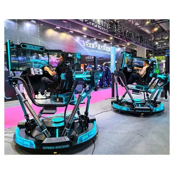 VR Game Machine 3 Screen AR/VR Entertainment Gaming VR Racing Simulator Commercial Coin And Credit Card Payment Systems