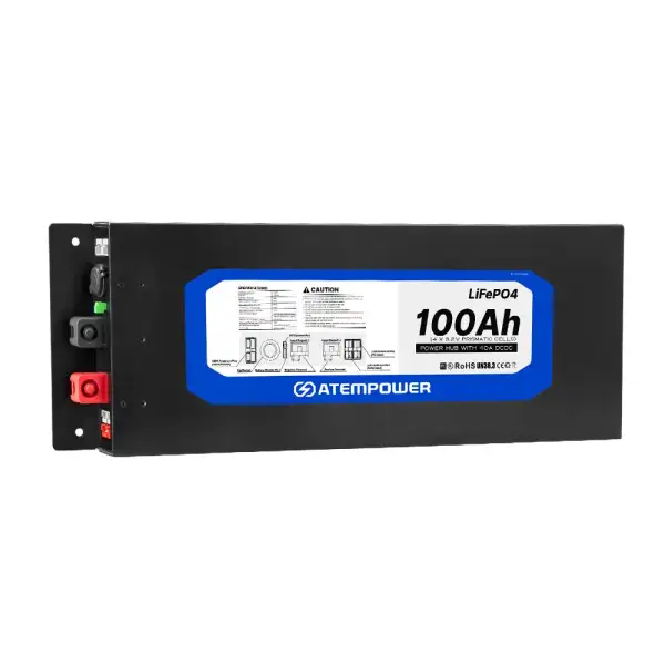 12V 100AH Slimline Lifepo4 Lithium Battery With In-Built 40a Dc-Dc Charger And Power Hub