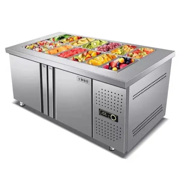 Pizza Prep Table Commercial Workbench Refrigerator Salad Bar Equipment Preparation Table