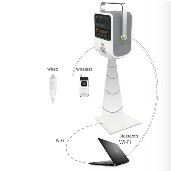 Portable X-ray Machine with 10x12, 14x17, 17x17 Inches Wireless Panel Detector for Animal Use